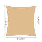 Instahut 5x5m 280gsm Shade Sail Sun Shadecloth Canopy Square