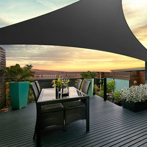 Instahut Sun Shade Sail Canopy Triangle 280gsm 5x5x5m Black