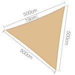 Instahut Sun Shade Sail Canopy Triangle 280gsm 5x5x5m