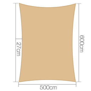 Instahut 5x6m Shade Sail Sun Shadecloth Canopy 280gsm Sand 