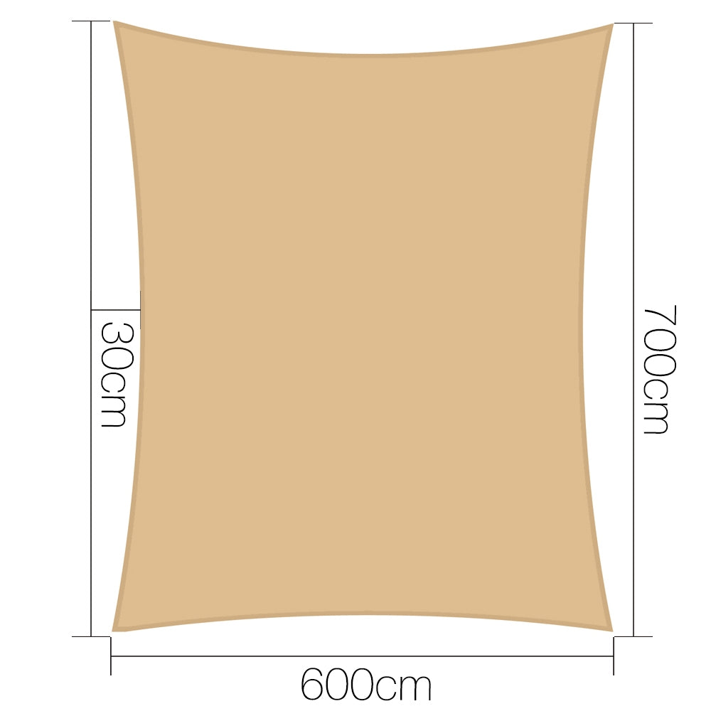 Instahut 6x7m280gsm Shade Sail Sun Shadecloth Canopy Square