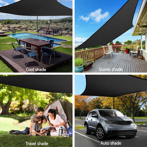 Instahut 6x8m Shade Sail Sun Shadecloth 280gsm Black
