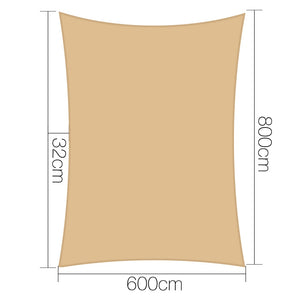 Instahut 6x8m 280gsm Shade Sail Sun Shadecloth Canopy Square