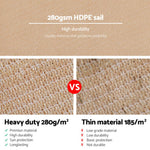 Instahut 6x8m 280gsm Shade Sail Sun Shadecloth Canopy Square