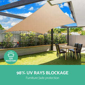 Instahut 6x8m 280gsm Shade Sail Sun Shadecloth Canopy Square