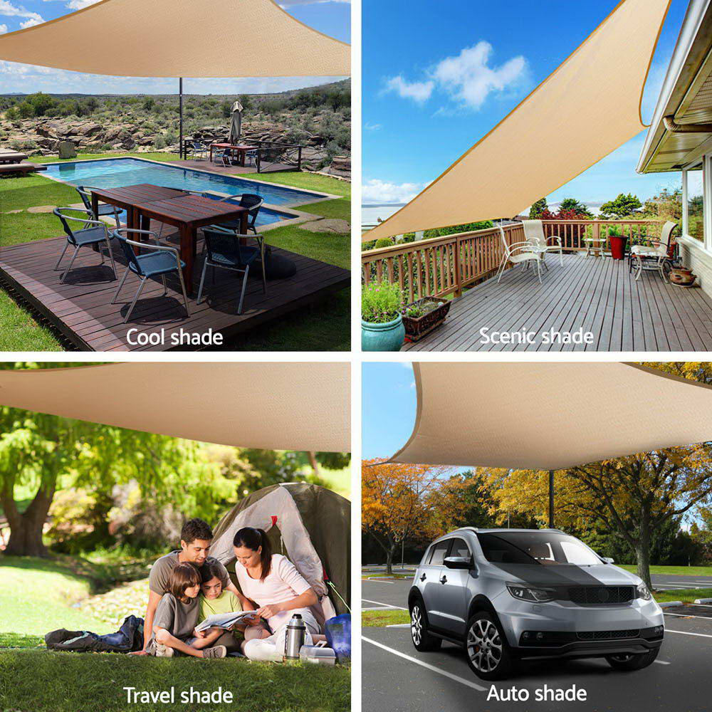 Instahut Shade Sail Cloth Shadecloth Rectangle Heavy Duty Sand Sun Canopy 3x4m