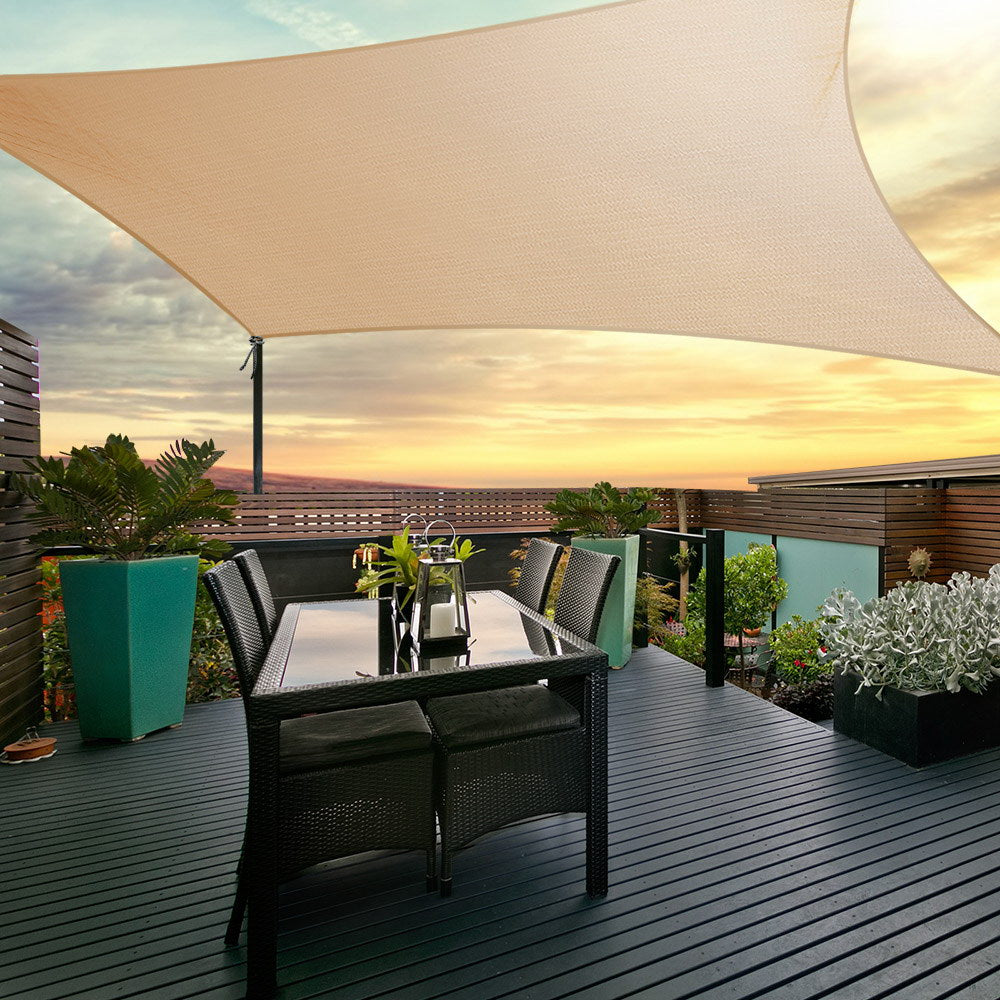Instahut Shade Sail Cloth Shadecloth Rectangle Heavy Duty Sand Sun Canopy 3x4m