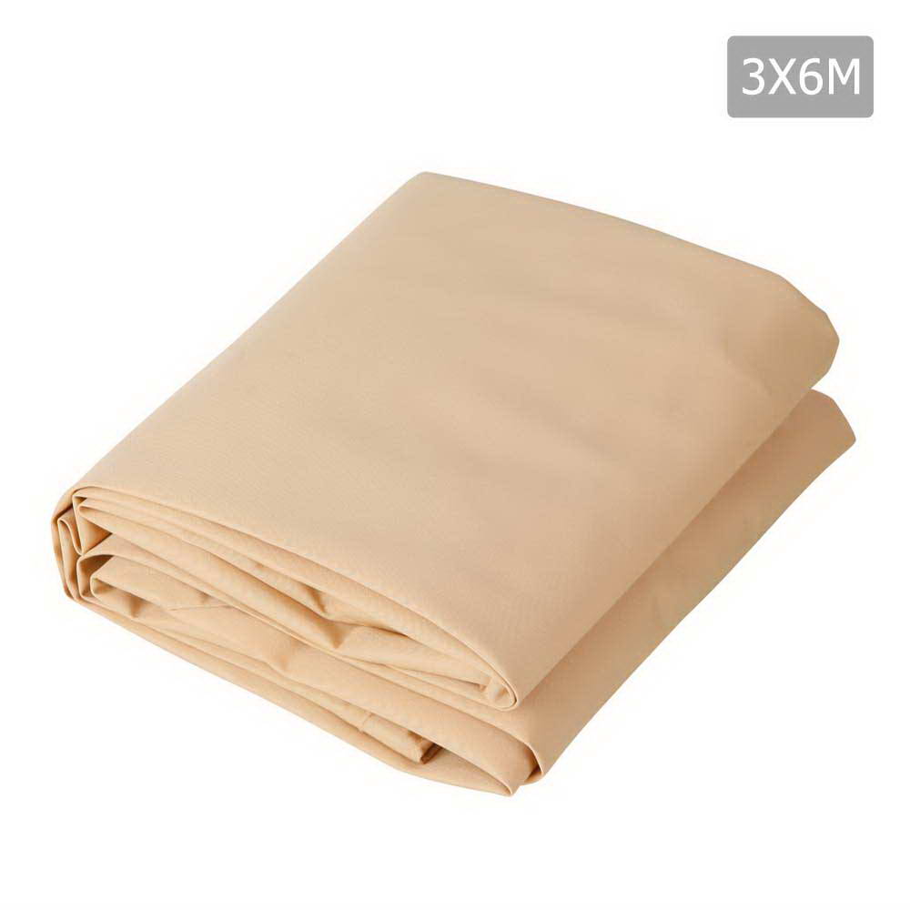 Instahut 3 x 6m Waterproof Rectangle Shade Sail Cloth - Sand Beige