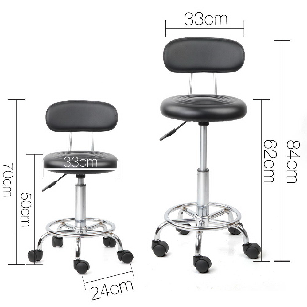 Artiss PU Leather Swivel Chair with Backrest - Black