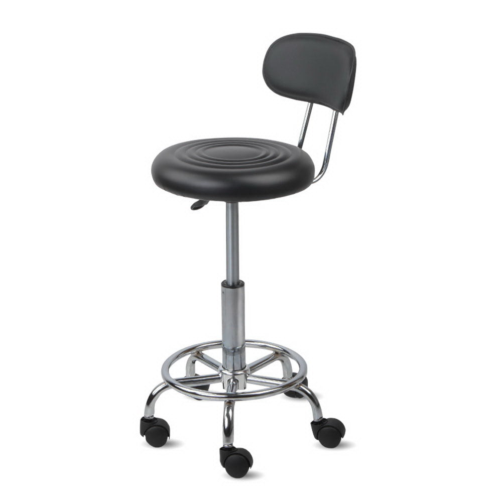 Artiss PU Leather Swivel Chair with Backrest - Black