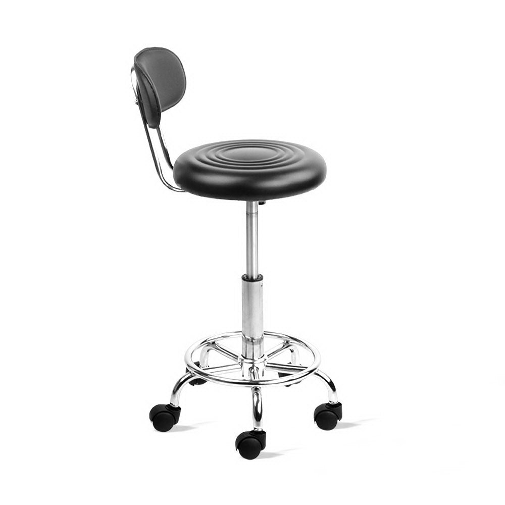 Artiss PU Leather Swivel Chair with Backrest - Black