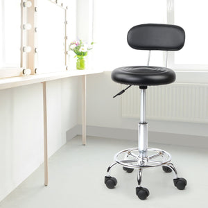 Artiss PU Leather Swivel Chair with Backrest - Black