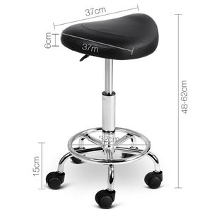 Artiss PU Leather Swivel Saddle Salon Chair - Black