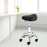 Artiss PU Leather Swivel Saddle Salon Chair - Black