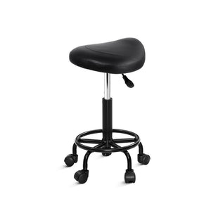 Artiss Salon Stool Black Swivel Barber SADDLE Hairdressing Bar Chairs Gas Lift