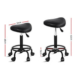 Artiss Salon Stool Black Swivel Barber SADDLE Hairdressing Bar Chairs Gas Lift