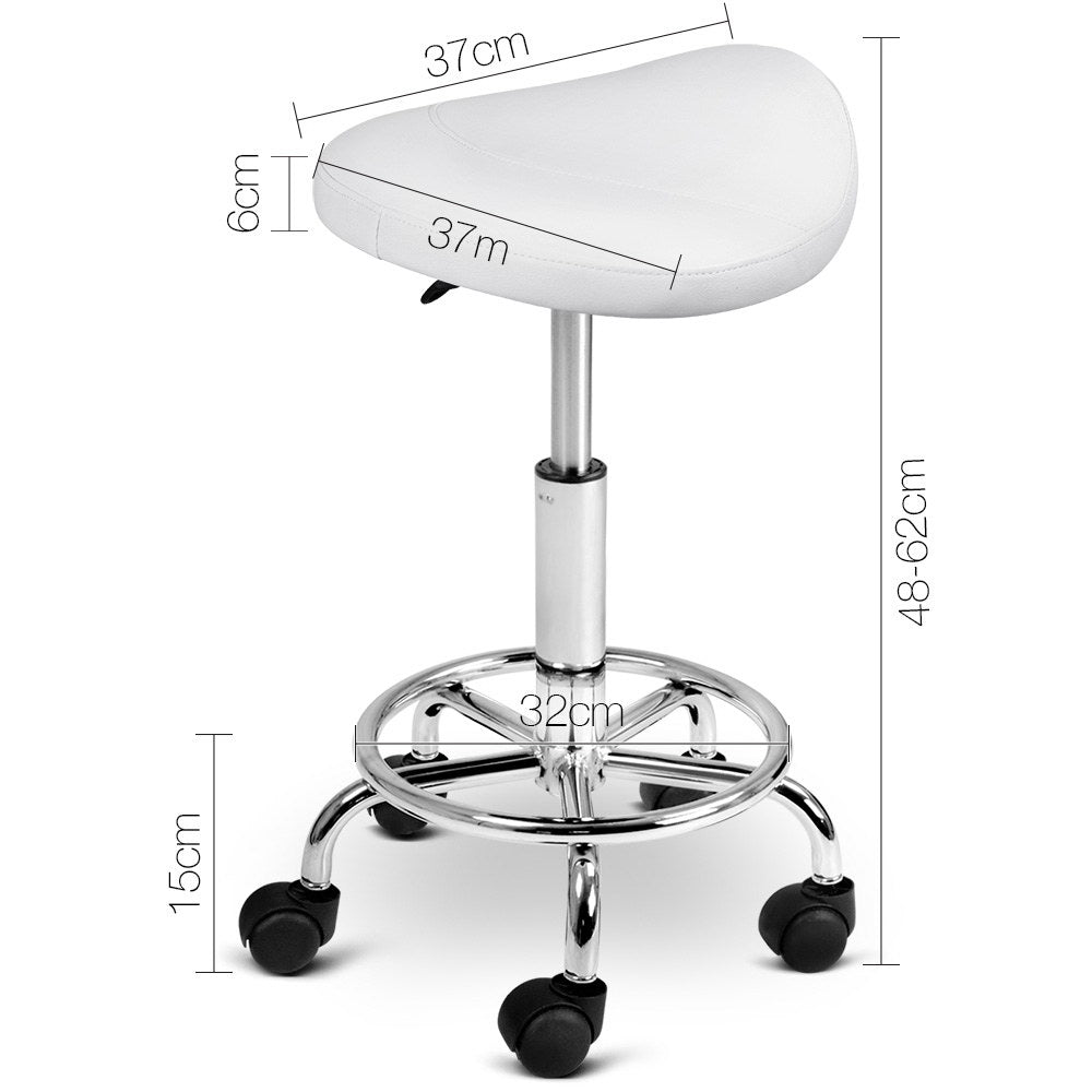 Artiss PU Leather Swivel Saddle Salon Chair - White