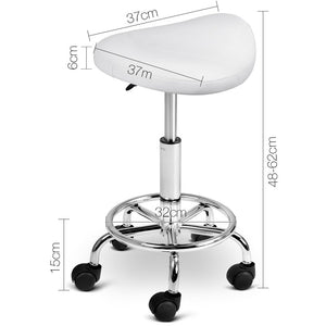 Artiss PU Leather Swivel Saddle Salon Chair - White