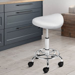 Artiss PU Leather Swivel Saddle Salon Chair - White