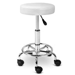 Artiss PU Leather Swivel Salon Stool - White