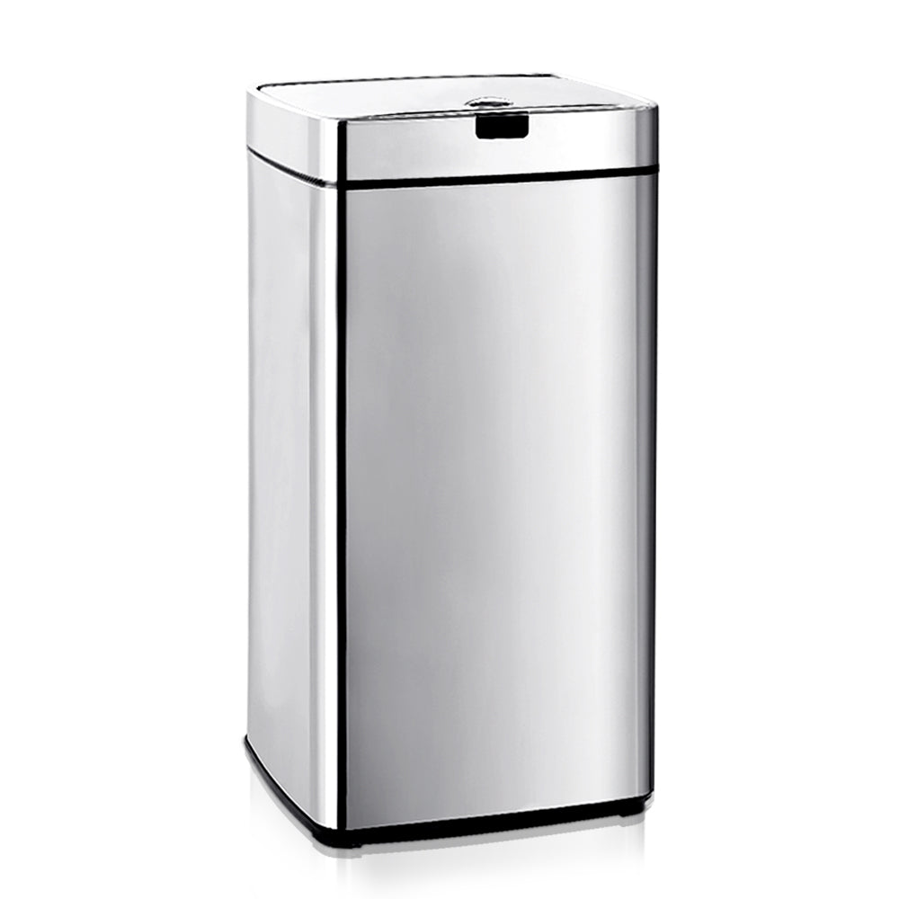 45L Motion Sensor Rubbish Bin - Silver