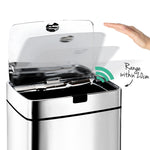 45L Motion Sensor Rubbish Bin - Silver