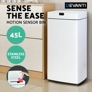 Devanti 45L Sensor Bin White