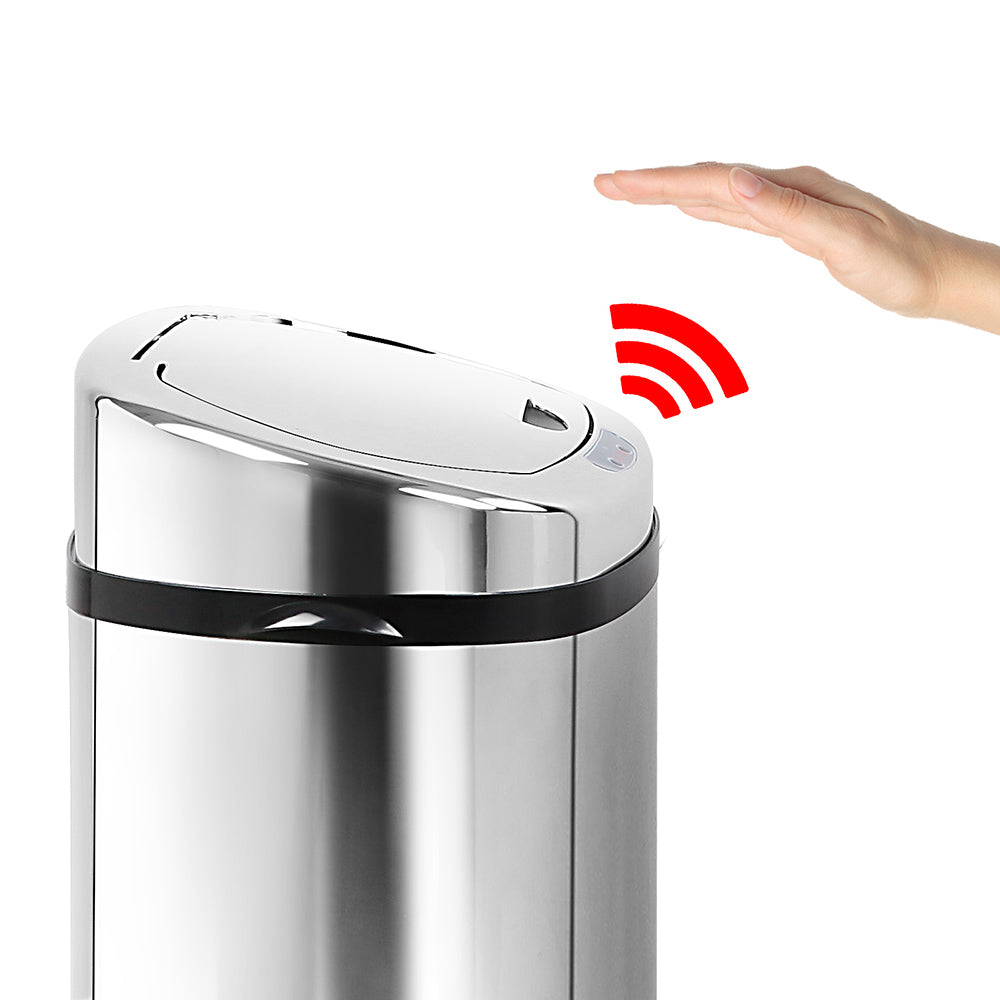 50L Stainless Steel Motion Sensor Rubbish Bin 