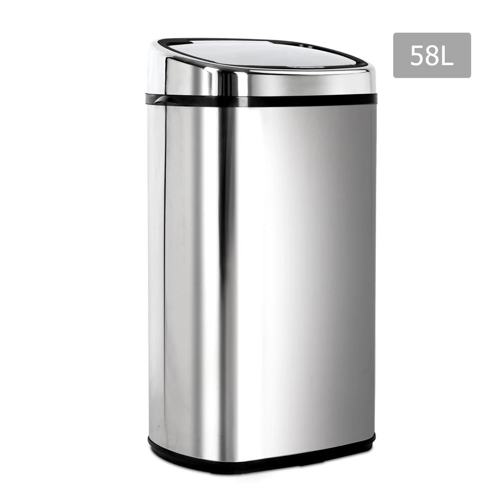 58L Stainless Steel Motion Sensor Rubbish Bin 