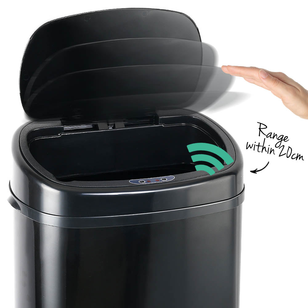 68L Motion Sensor Rubbish Bin - Black