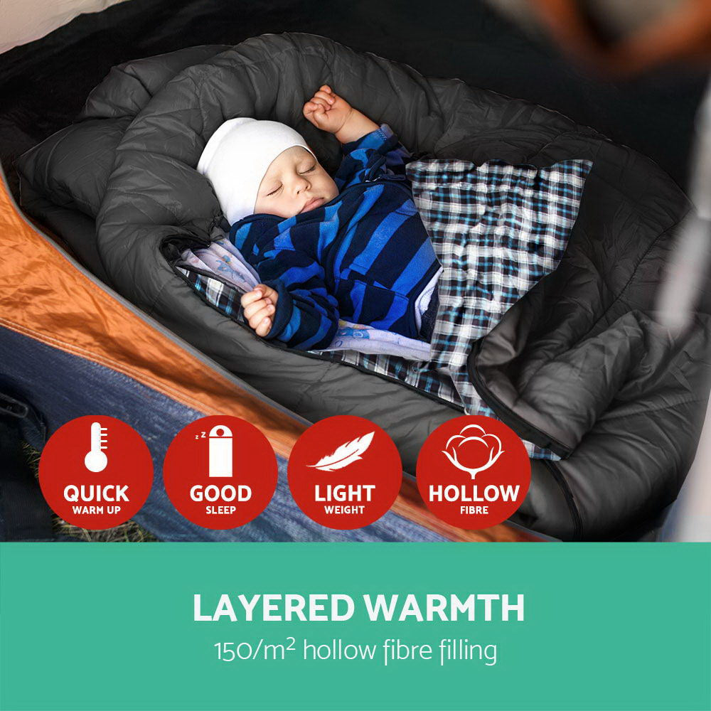 Weisshorn 2 in 1 Thermal Sleeping Bag - Grey