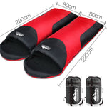 Weisshorn Twin Set Thermal Sleeping Bags - Red & Black