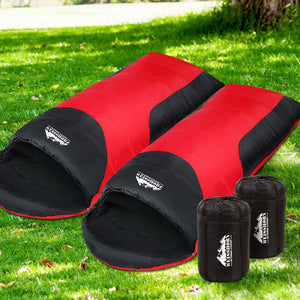 Weisshorn Twin Set Thermal Sleeping Bags - Red & Black