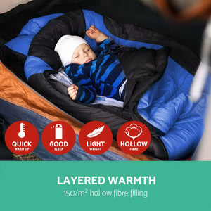 Weisshorn Twin Set Thermal Sleeping Bags - Blue & Black