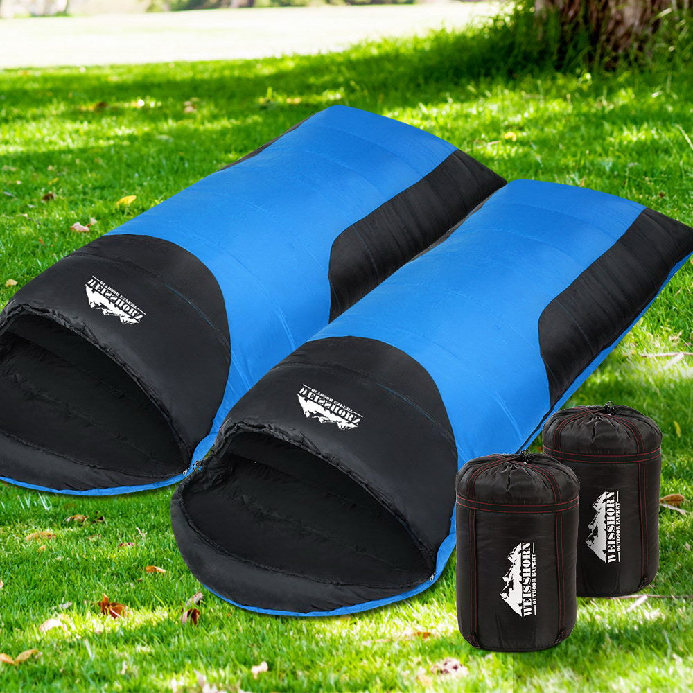 Weisshorn Twin Set Thermal Sleeping Bags - Blue & Black