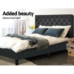 Artiss Bed Base King Size Frame Fabric Charcoal