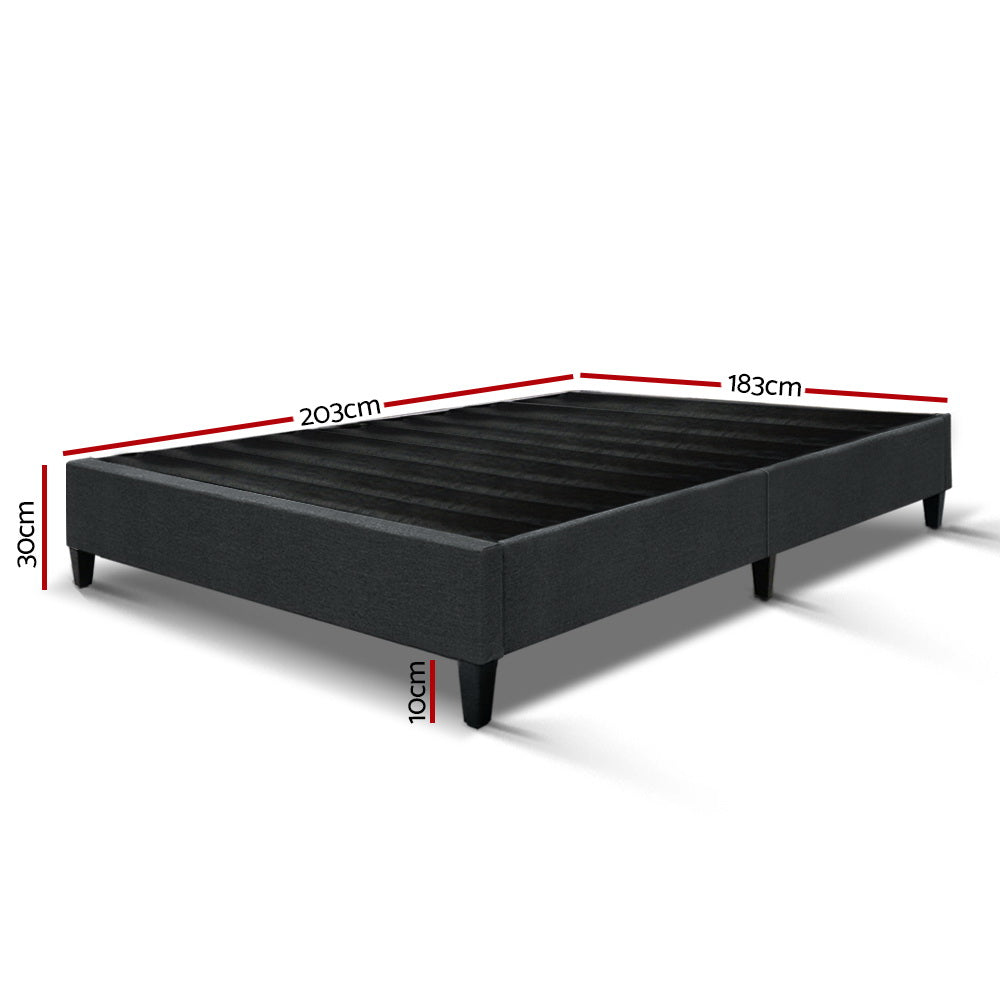 Artiss King Size Bed Base Frame Mattress Platform Fabric Wooden Charcoal BRISK