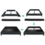 Artiss King Size Bed Base Frame Mattress Platform Fabric Wooden Charcoal BRISK