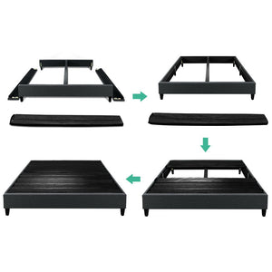 Artiss King Size Bed Base Frame Mattress Platform Fabric Wooden Charcoal BRISK