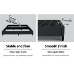 Artiss King Size Bed Base Frame Mattress Platform Fabric Wooden Charcoal BRISK