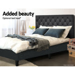 Artiss King Size Bed Base Frame Mattress Platform Fabric Wooden Charcoal BRISK