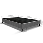 Artiss King Size Bed Base Frame Pine Wood Slats - Grey