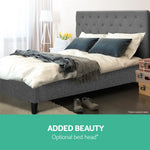 Artiss King Size Bed Base Frame Pine Wood Slats - Grey
