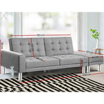 Sofa Bed Lounge Set Futon 3 Seater Couch Recliner Ottoman Fabric