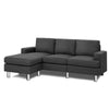 Artiss Sofa Lounge Set Couch Futon Corner Chaise Fabric 4 Seater Suite Dark Grey