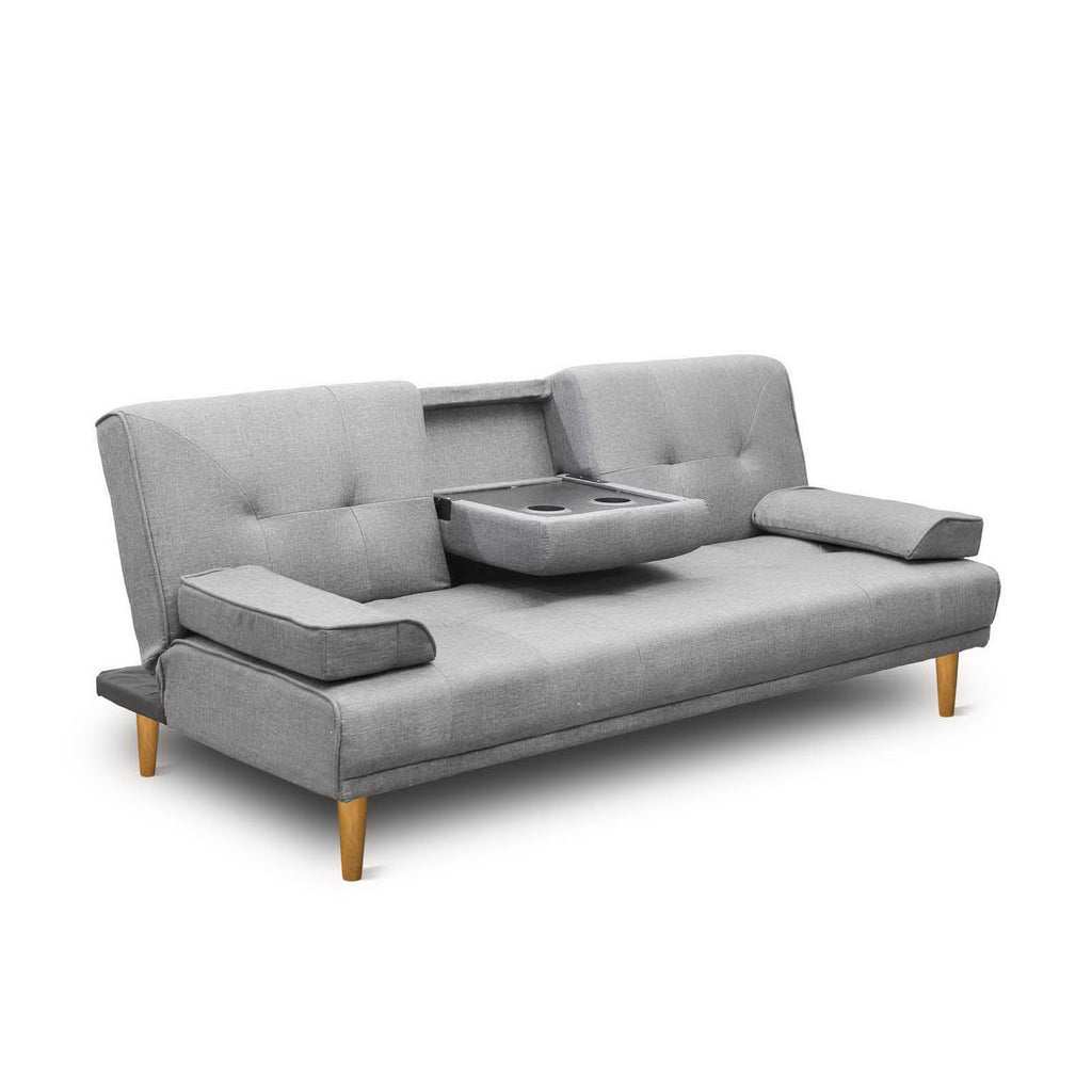 Artiss 3 Seater Fabric Sofa Bed - Grey