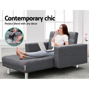 Artiss Modular Fabric Sofa Bed - Grey