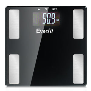 Everfit Electronic Digital Body Fat Scale Bathroom Weight Scale-Black