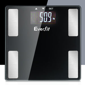 Everfit Electronic Digital Body Fat Scale Bathroom Weight Scale-Black