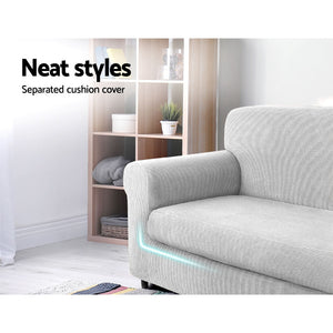 Artiss 2-piece Sofa Cover Elastic Stretch Couch Covers Protector 1 Steater Grey